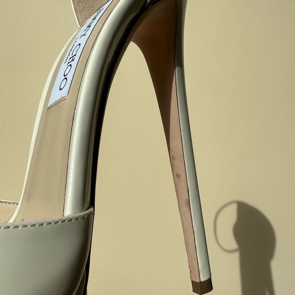 JIMMY CHOOSE CREAM MAX 150 PLATFORM HEELS SIZE 40 (US 9.5) - Picture 6 of 16